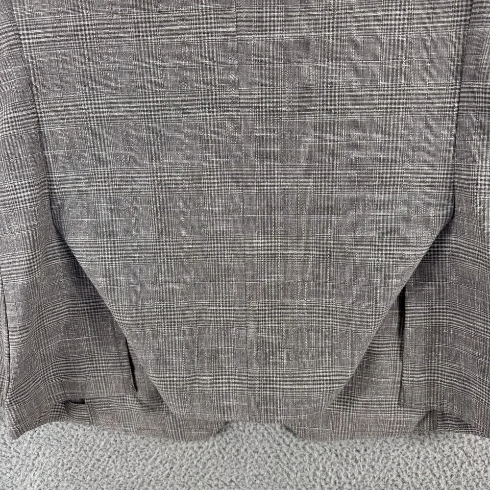 Banana Republic Blazer Mens 40R Gray Slim Fit Glen‎ Plaid Tollegno Italian Wool